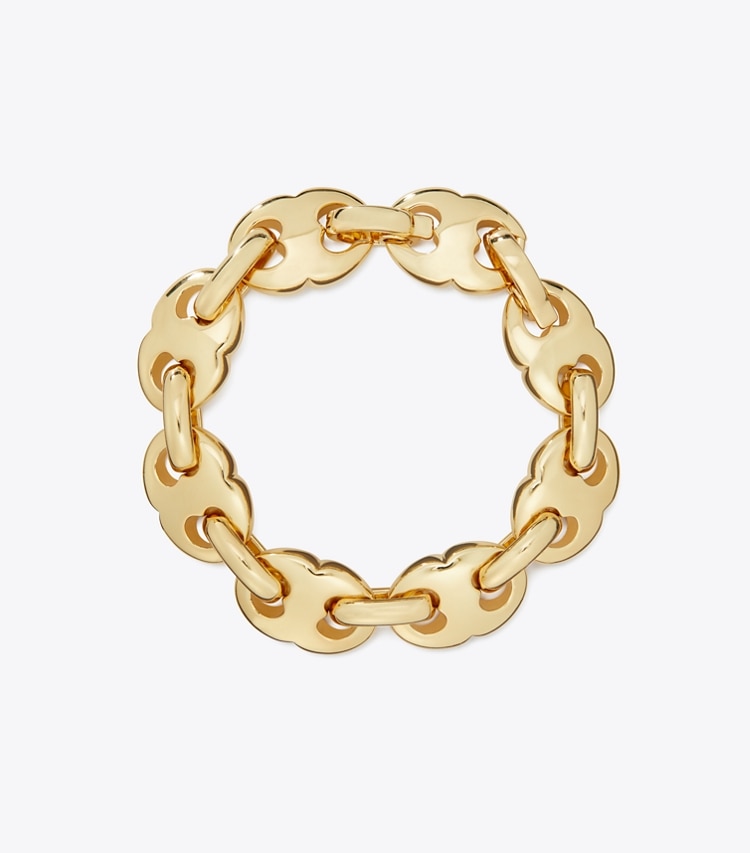 Tory Burch designer bracelets Gemini Link Bracelet in Light Brass front