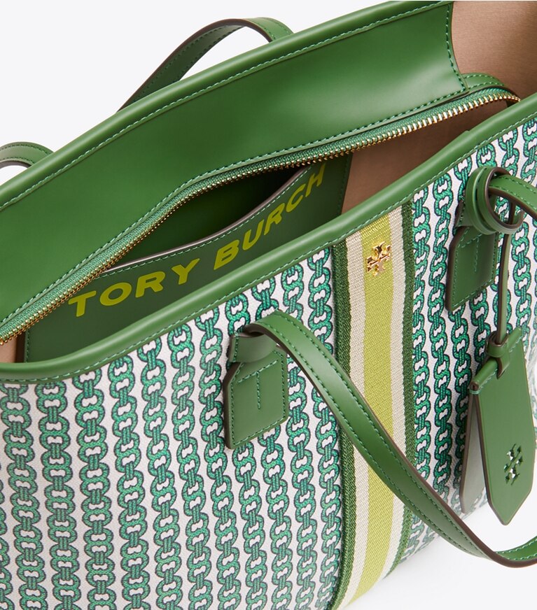 Tory burch green discount gemini link tote