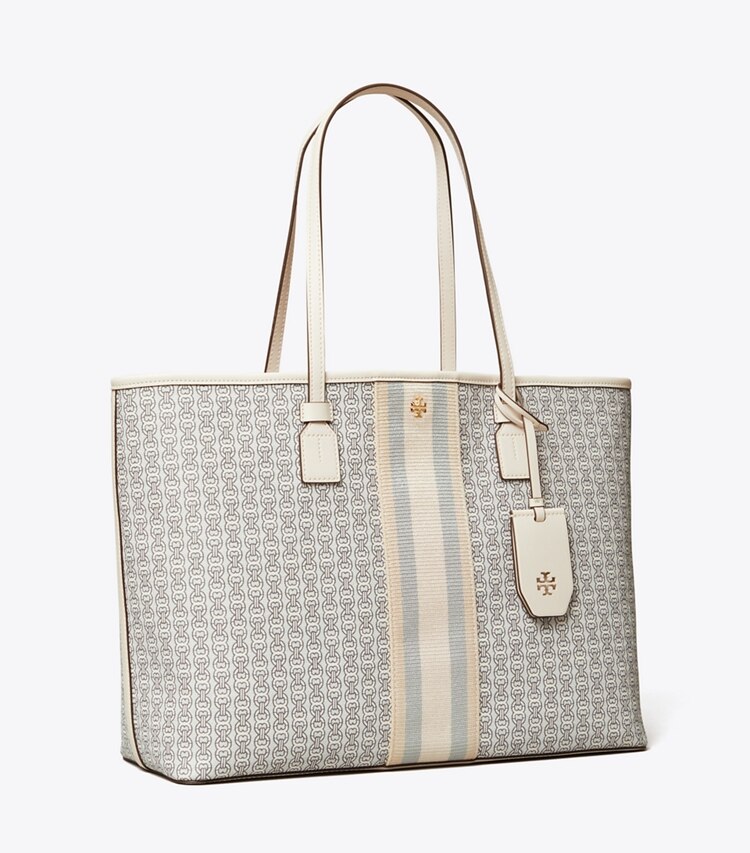 Tory Burch designer tote bags Gemini Link Canvas Tote Bag in New Ivory Gemini Link angle