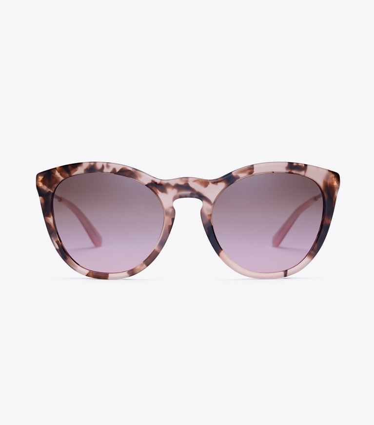 Tory Burch designer sunglasses & eyewear Gemini Link Cat-Eye Sunglasses in Blush Tort/Rose Gold front