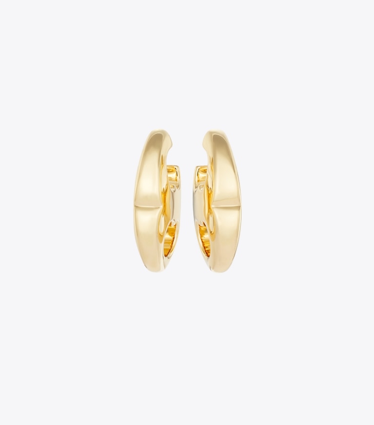 Tory Burch designer earrings Gemini Link Earring in Light Brass front