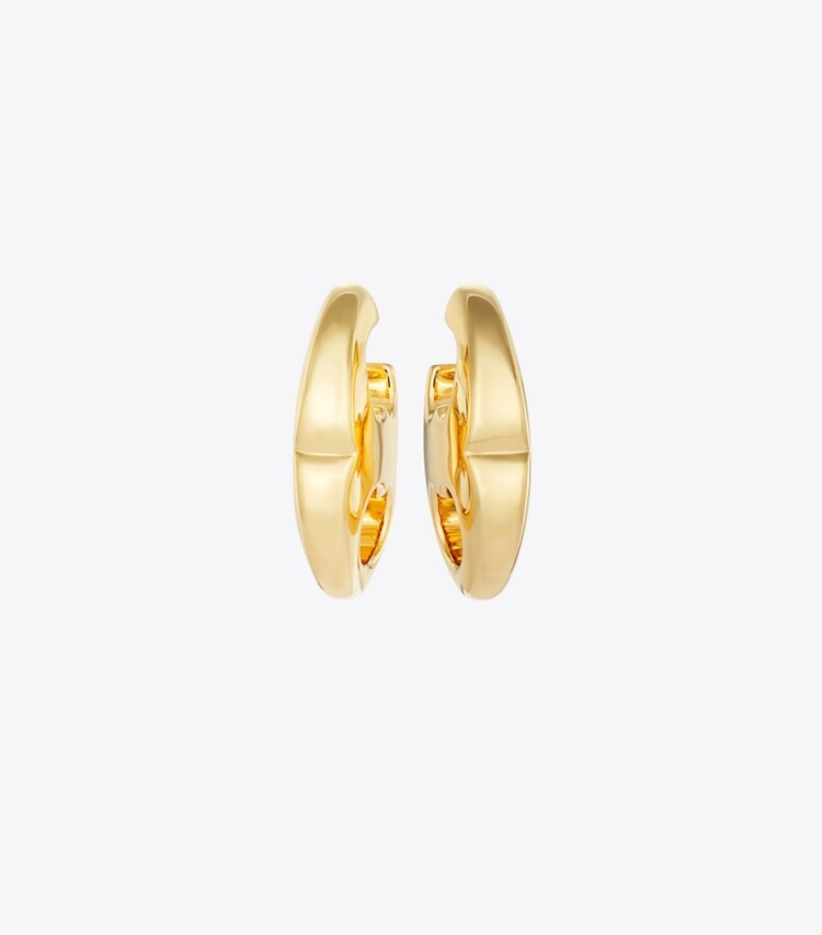 Tory Burch designer earrings Gemini Link Earrings in Light Brass detail