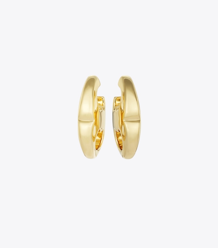 Tory Burch designer earrings Gemini Link Earrings in Light Brass front