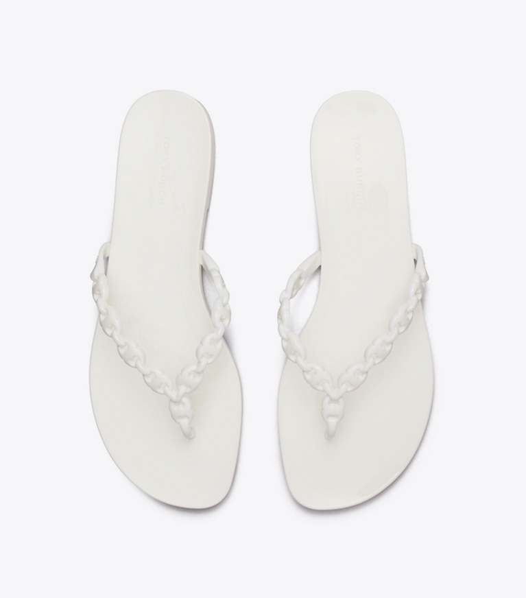 Tory Burch designer sandali Gemini Link Jelly in WHITE superiore