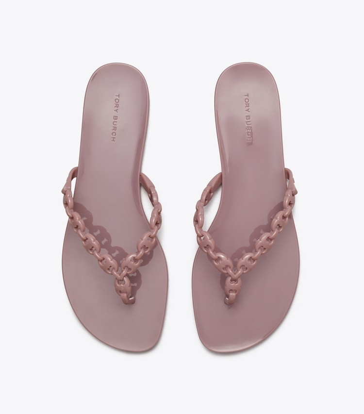 Tory Burch designer sandals Gemini Link Jelly in LIGHT MAUVE overhead