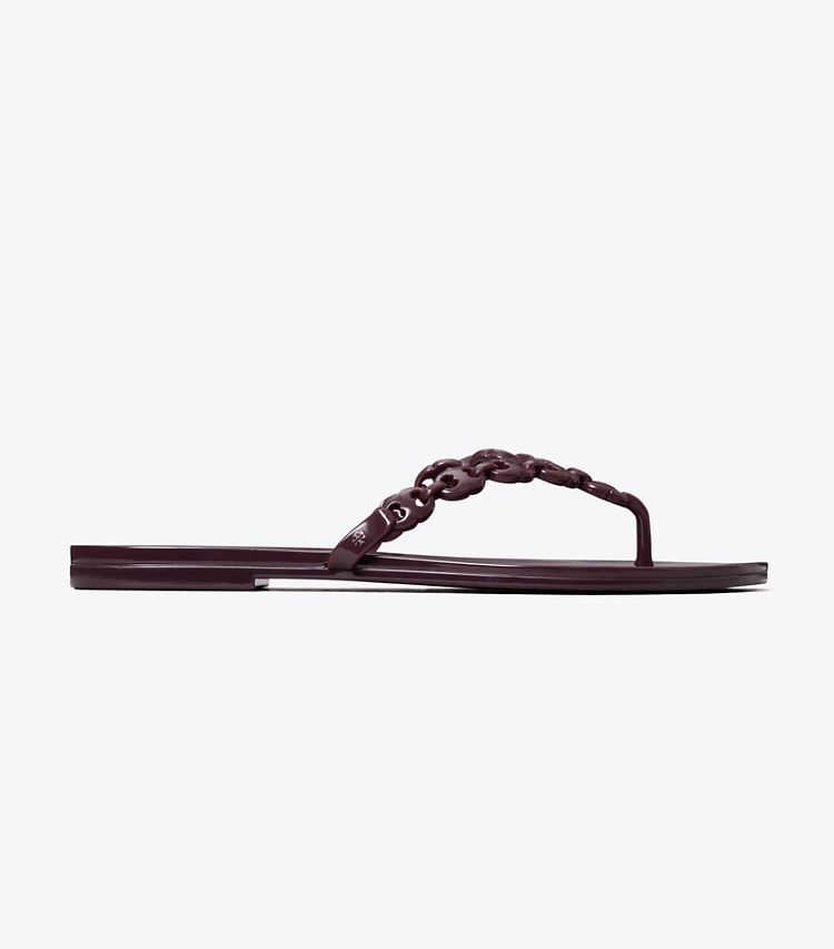 Tory Burch designer sandals Gemini Link Jelly in DARK CARMINE side