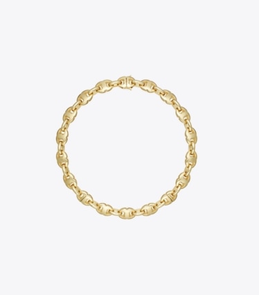 Tory Burch designer necklaces Gemini Link Necklace in Light Brass front