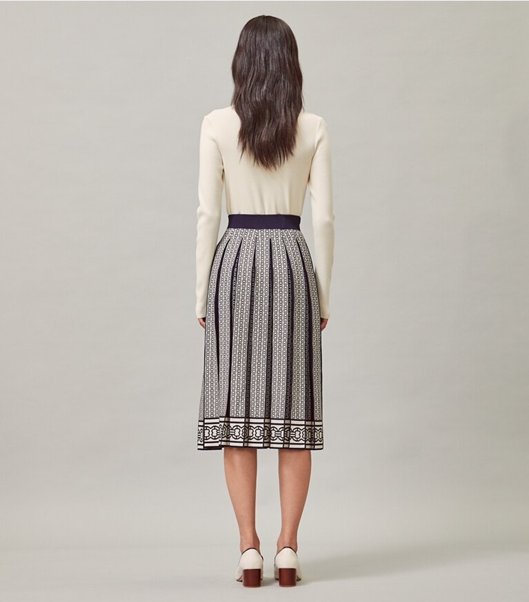 Tory Burch designer bottoms Gemini Link Skirt in New Ivory Gemini Link front