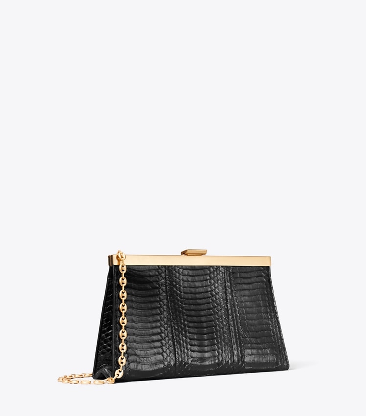 Gemini Link Snake Frame Clutch by Tory Burch