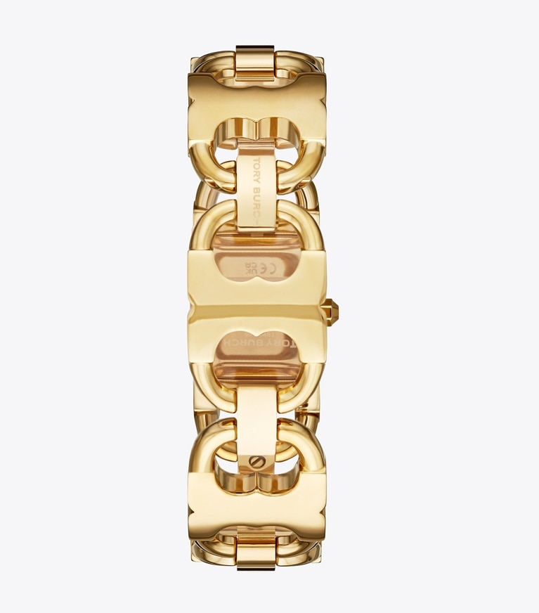 Tory Burch designer strap watches Gemini Link Watch in GOLD front