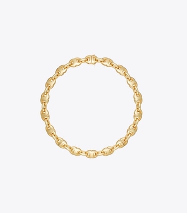 Tory Burch designer necklaces Gemini Necklace in Light Brass front