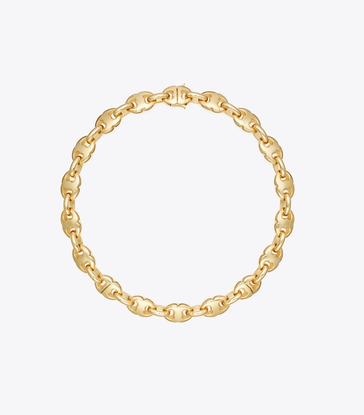 Tory Burch designer necklaces Gemini Necklace in Light Brass front