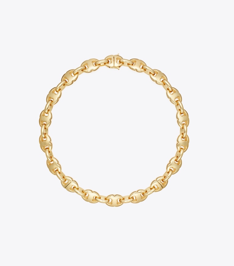 Tory Burch designer necklaces Gemini Necklace in Light Brass front