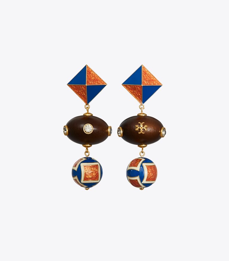 Geo Double-Drop Earring in misc, size OS