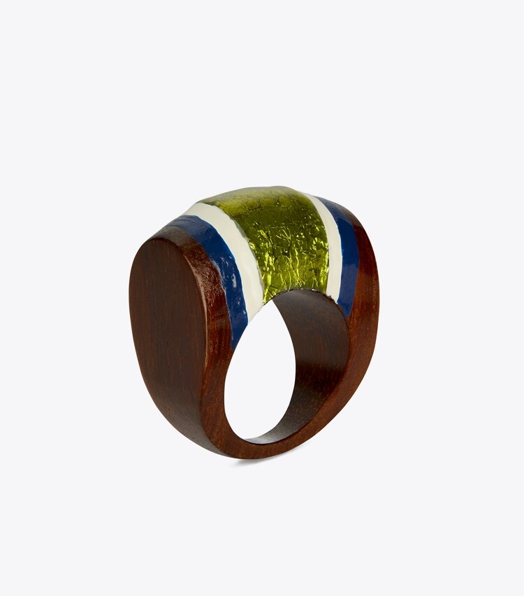 Tory Burch designer rings Geo Ring in Rolled Gold / Sunflower Multi angle