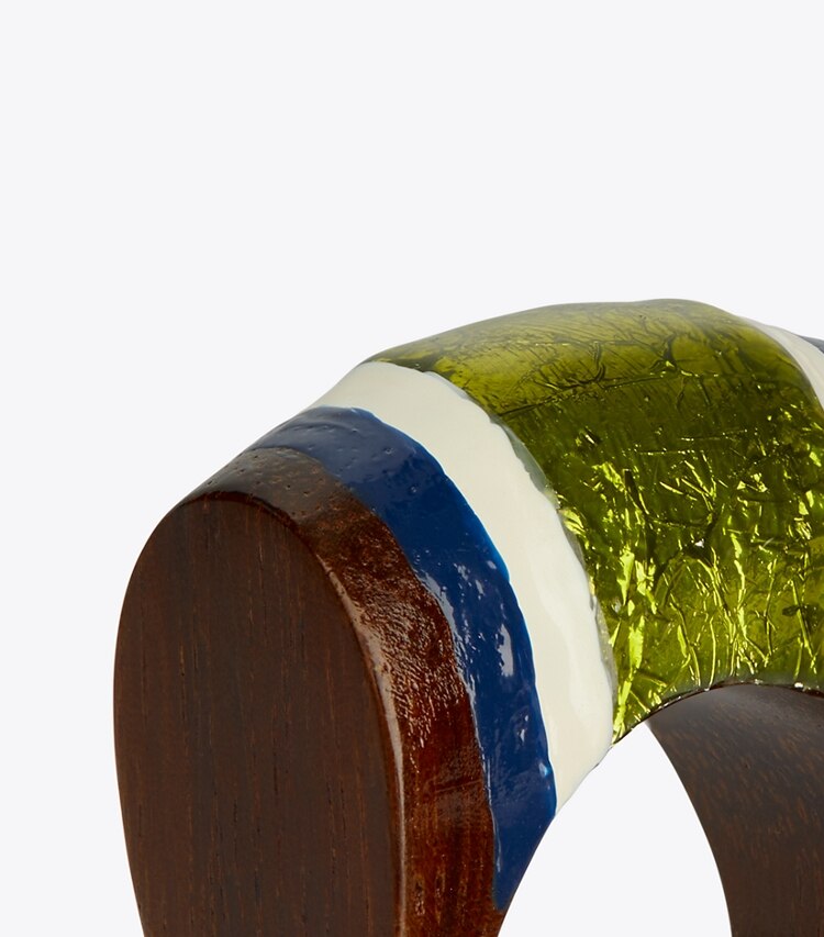 Tory Burch designer rings Geo Ring in Rolled Gold / Sunflower Multi detail