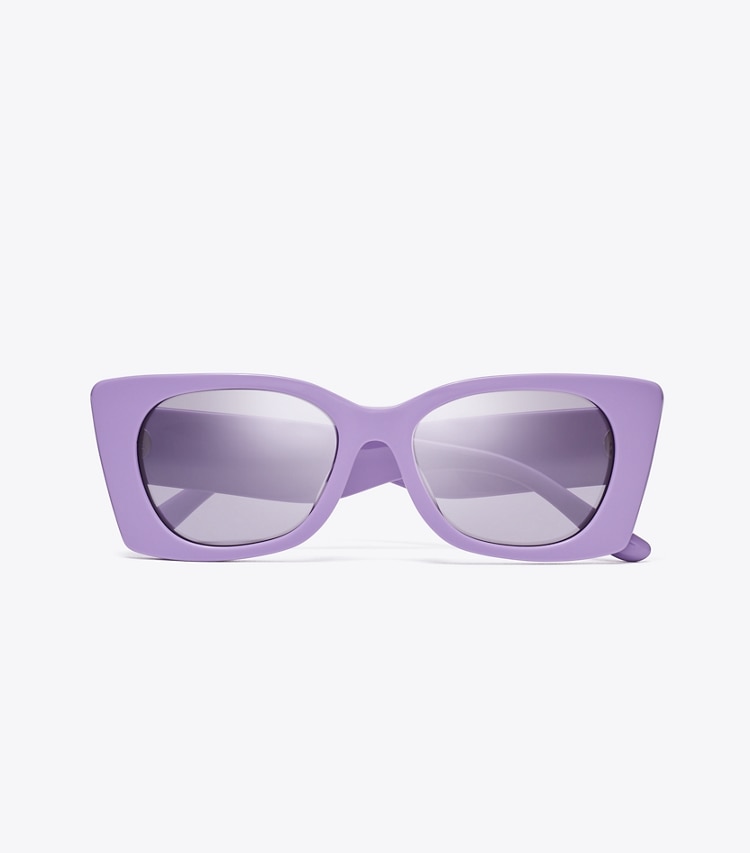 Tory Burch designer sonnenbrillen & brillen Geometrische Kira Sonnenbrille in Steppoptik in LAVENDER/LILAC SILVER MIRROR von oben
