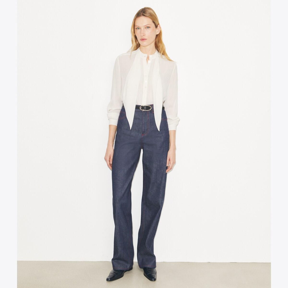 Georgette Bow Blouse: Women's Designer Tops | Tory Burch