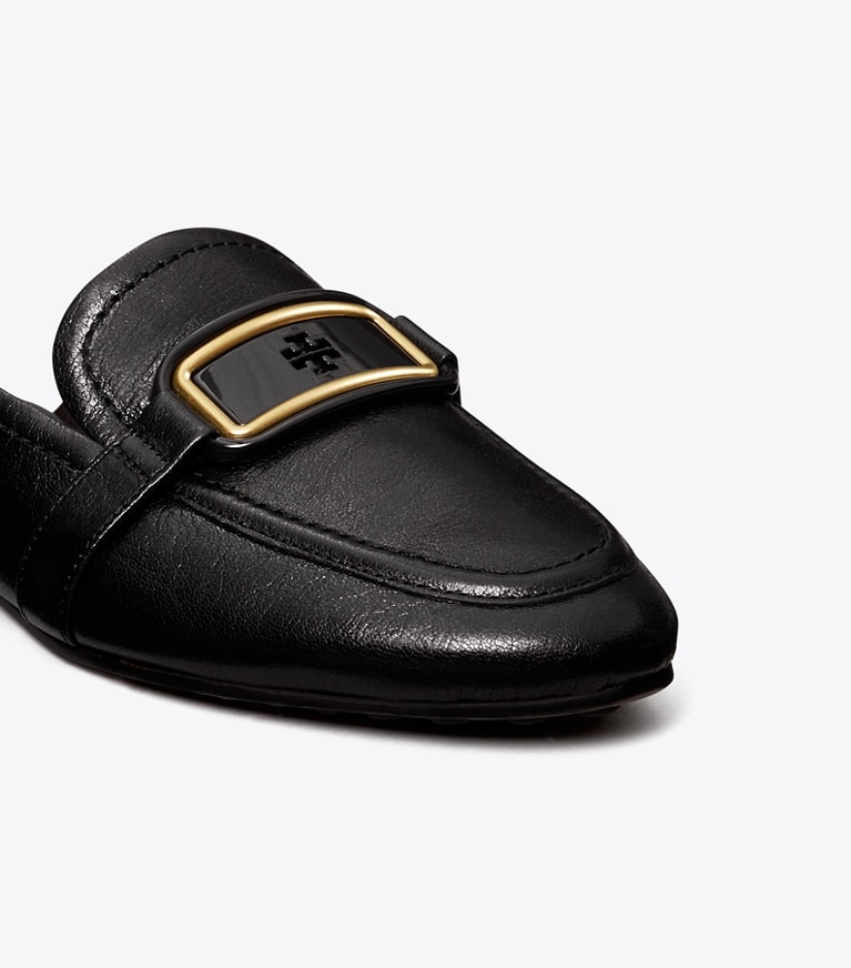 Tory Burch designer flats Georgia Backless Loafer in PERFECT BLACK angle