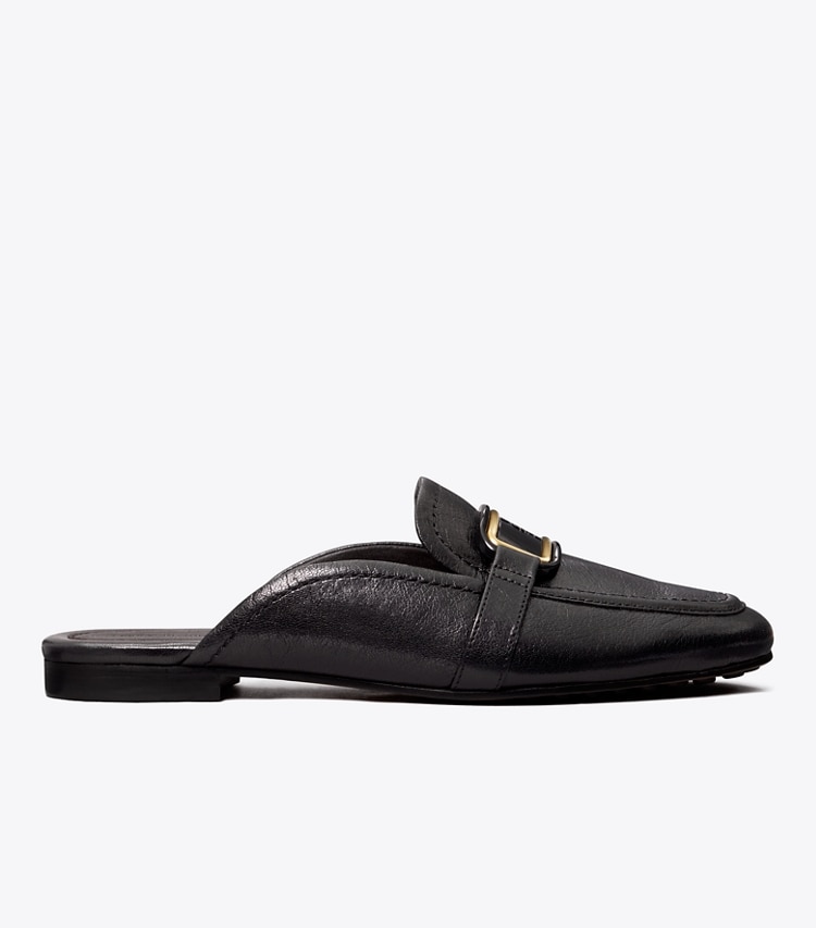 Tory Burch designer flats Georgia Backless Loafer in PERFECT BLACK side