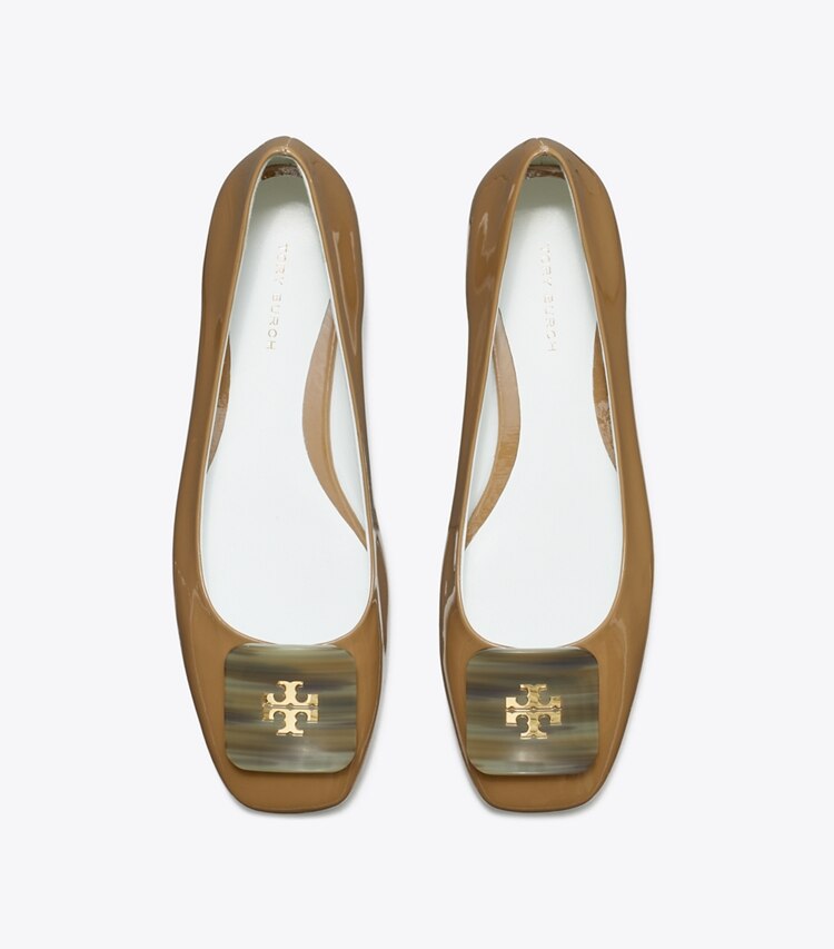 Tory Burch designer フラット ジョージア バレエ ワイド in ALMOND OATS オーバーヘッド