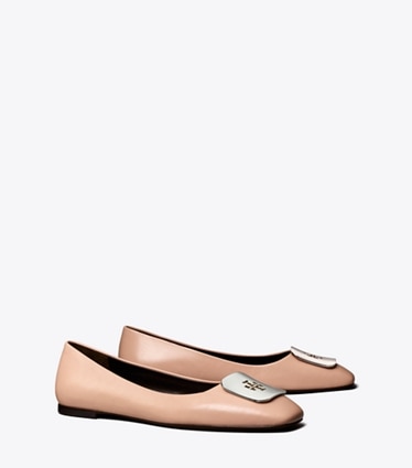 Tory Burch designer flats Georgia Ballet in PINK BRICK angle
