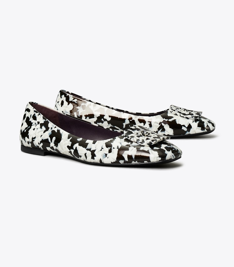 Tory Burch designer flats Georgia Ballet in DARK MARBLE MULTI-TONE angle