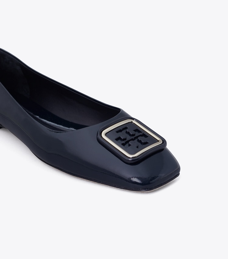 Tory Burch designer flats Georgia Ballet in PERFECT NAVY detail