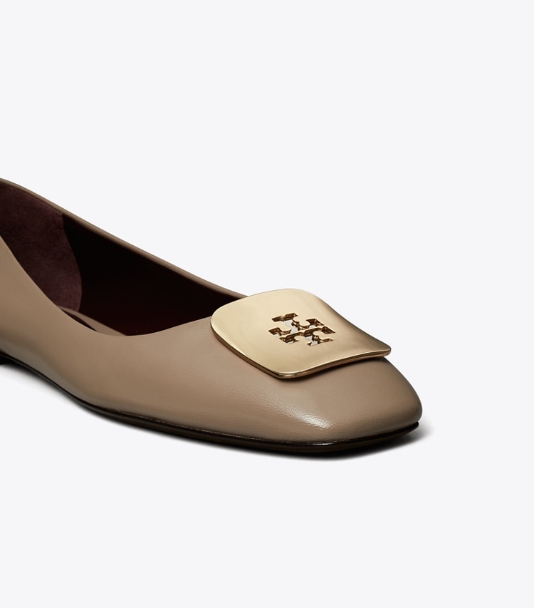 Tory Burch designer flats Georgia Ballet in DARK ELK detail