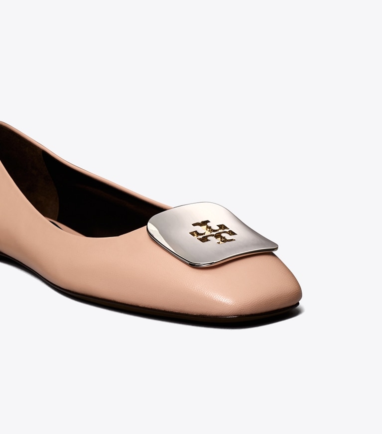 Tory Burch designer flats Georgia Ballet in PINK BRICK angle