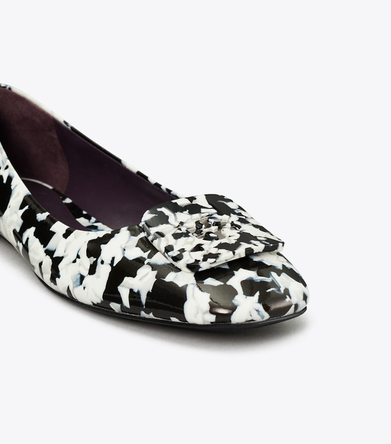 Tory Burch designer flats Georgia Ballet in DARK MARBLE MULTI-TONE angle