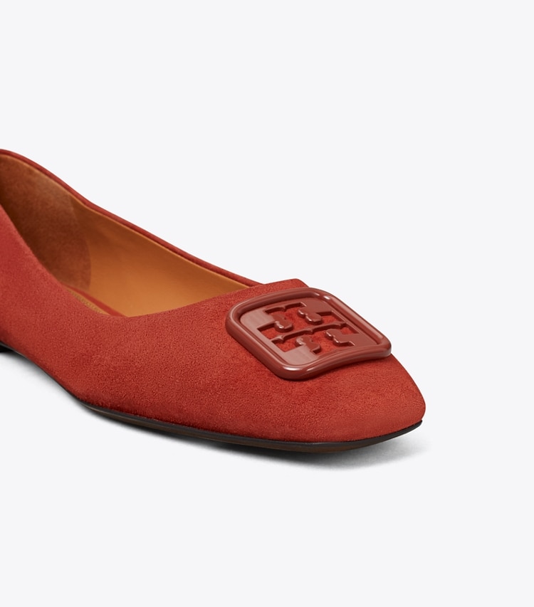 Tory Burch designer flats Georgia Ballet in SMOKED PAPRIKA / SMOKED PAPRIKA detail