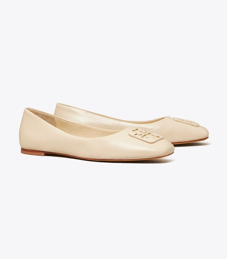 Tory Burch designer flats Georgia Ballet Flat, Extended Width in Dulce De Leche angle