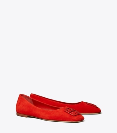 Tory Burch designer flats Georgia Ballet Flat in Triple Red angle