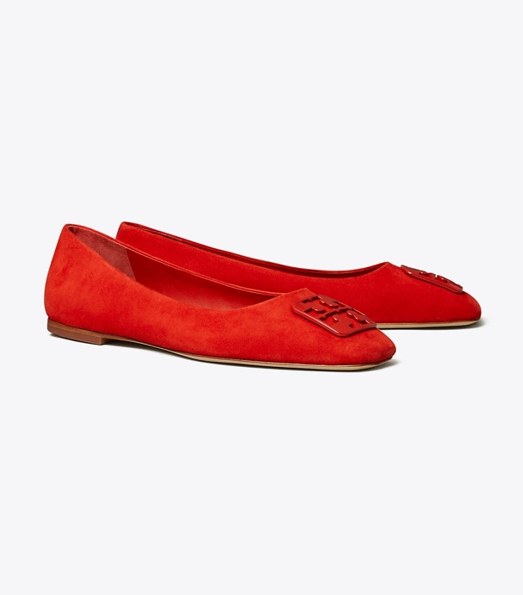 Tory Burch designer flats Georgia Ballet Flat in Triple Red angle