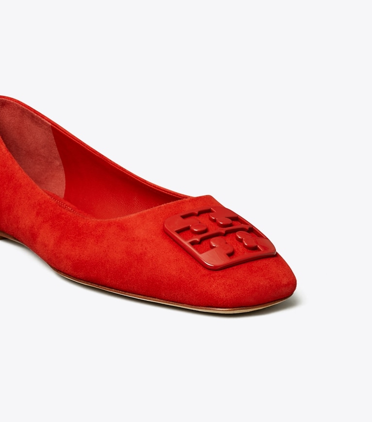 Tory Burch designer flats Georgia Ballet Flat in Triple Red angle