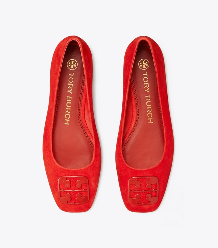Tory Burch designer flats Georgia Ballet Flat in Triple Red overhead