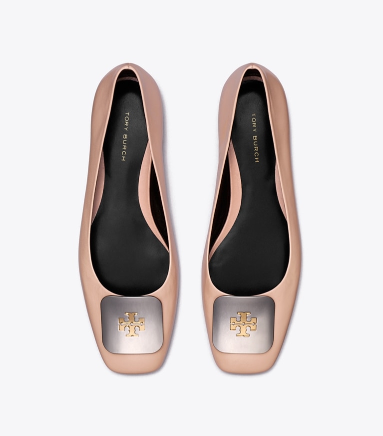 Tory Burch designer flats Georgia Ballet in PINK BRICK angle