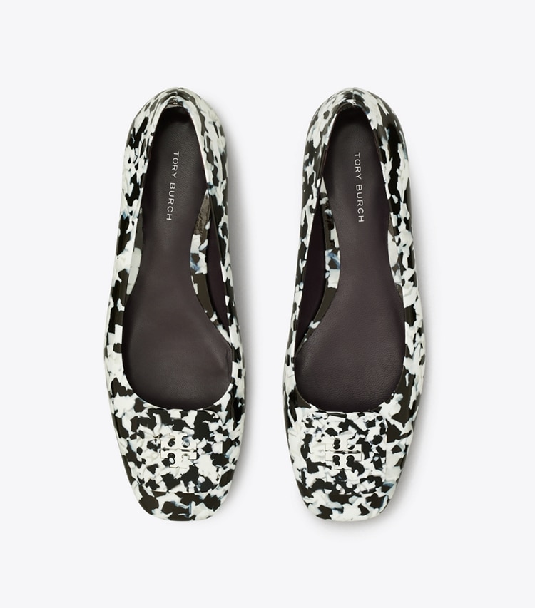 Tory Burch designer flats Georgia Ballet in DARK MARBLE MULTI-TONE overhead