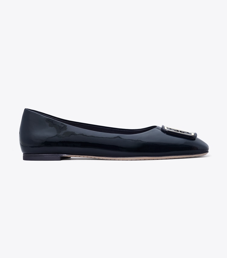 Tory Burch designer flats Georgia Ballet in PERFECT NAVY side