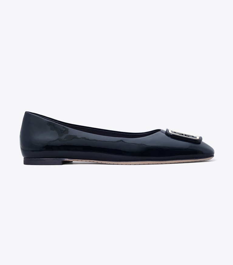 Tory Burch designer flats Georgia Ballet in PERFECT NAVY angle