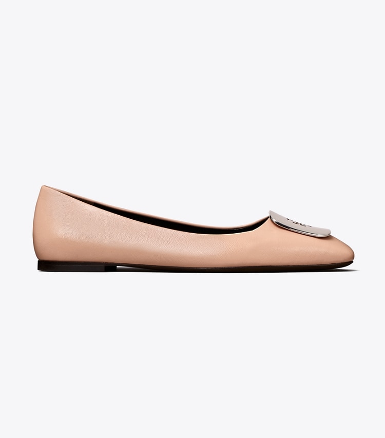 Tory Burch designer flats Georgia Ballet in PINK BRICK side