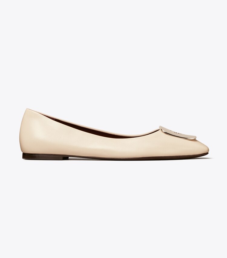 Tory Burch designer フラット ジョージア バレエ in LIGHT CREAM side