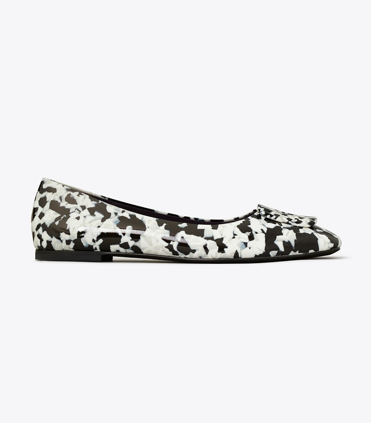 Tory Burch designer flats Georgia Ballet in DARK MARBLE MULTI-TONE side