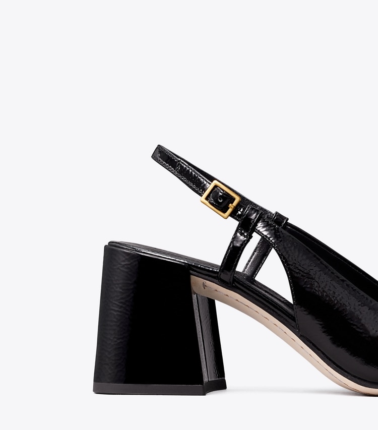 Tory Burch designer heels Georgia Bombé Slingback in PERFECT BLACK detail