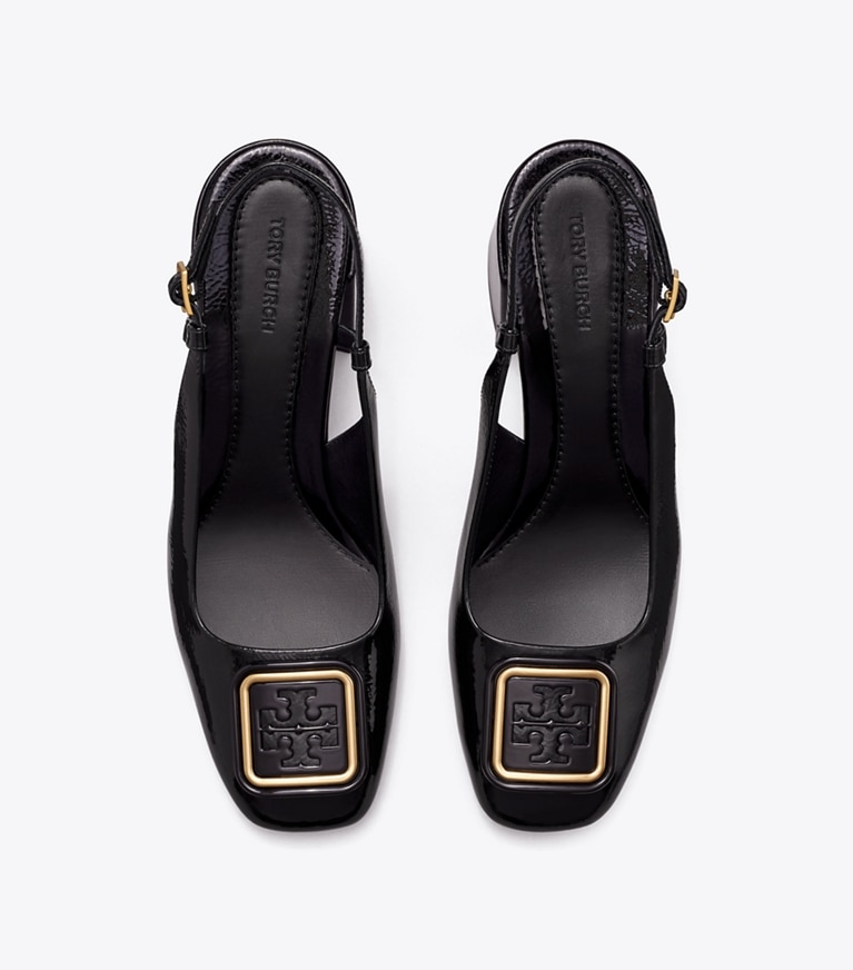 Tory Burch designer heels Georgia Bombé Slingback in PERFECT BLACK angle