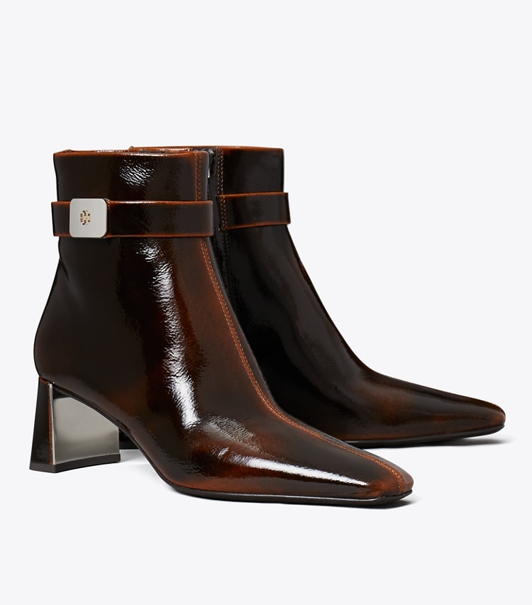 Tory Burch designer ankle boots Georgia Heeled Ankle Boot in AGED BARK angle