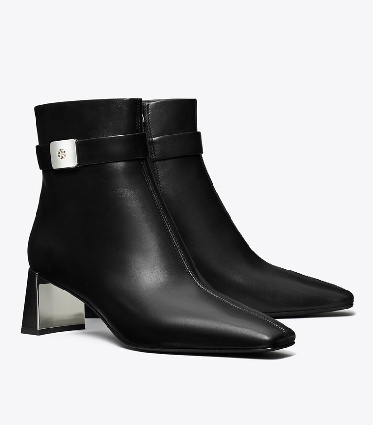 Tory Burch designer ankle boots Georgia Heeled Ankle Boot in PERFECT BLACK angle