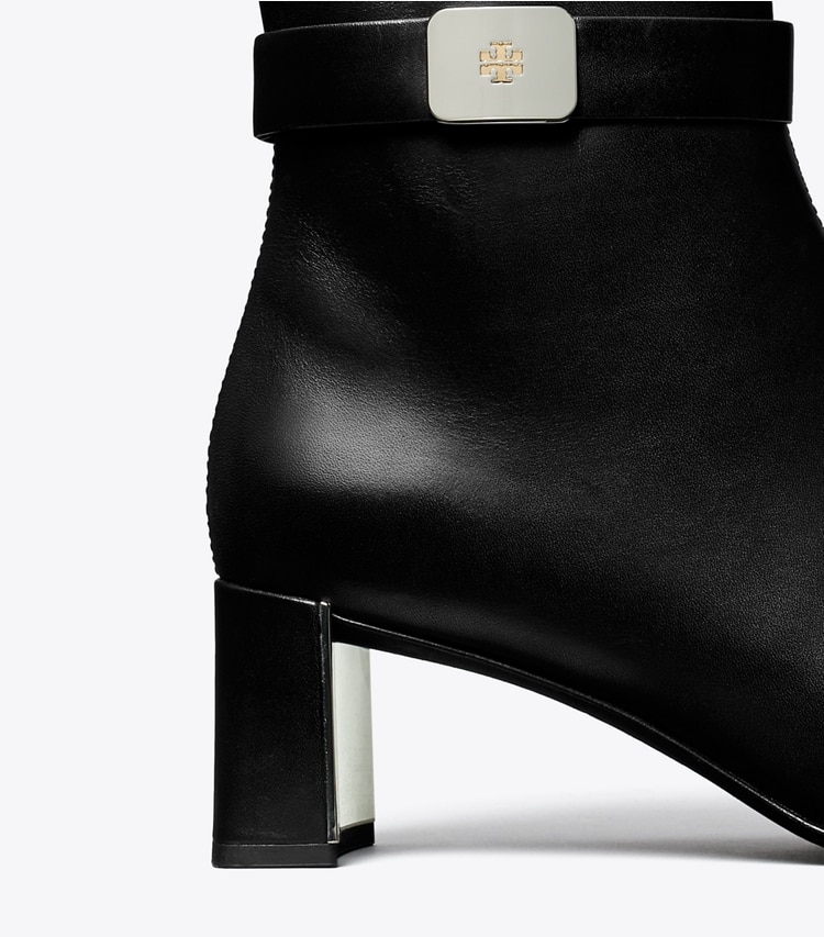 Tory Burch designer ankle boots Georgia Heeled Ankle Boot in PERFECT BLACK detail