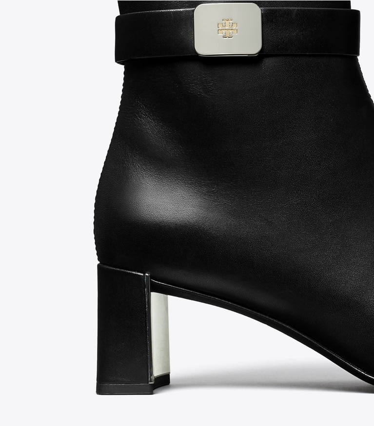Tory Burch designer ankle boots Georgia Heeled Ankle Boot in PERFECT BLACK angle